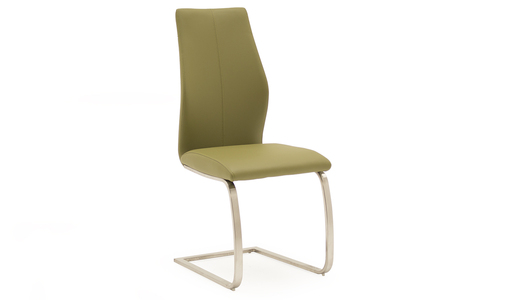 Irm-111-OL Dining Chair - Brushed Steel Olive