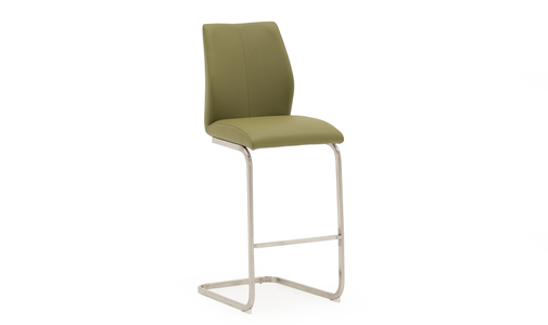 Irm-250-OL Bar Chair - Brushed Steel Olive