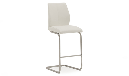 Irm-250-WH Bar Chair - Brushed Steel White