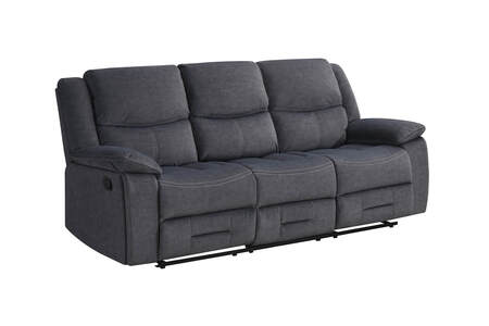 Kly-313-CL 3 Seater Manual Recliner - Charcoal
