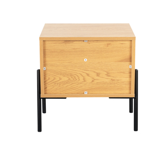 Mrd-410-OK Bedside Table 1 Drawer - Oak and Black