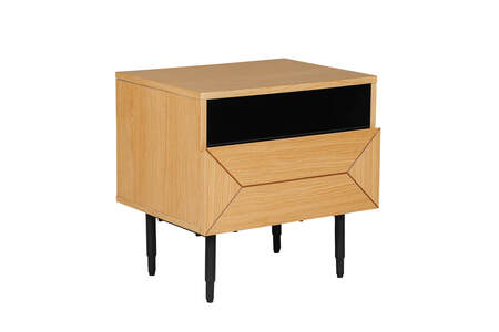 Nat-410-OK Bedside Table 1 Drawer - Natural Oak