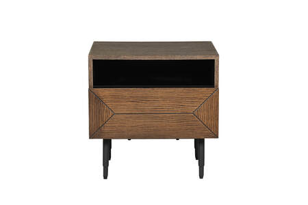 Nat-410-SM Bedside Table 1 Drawer - Smoked Oak