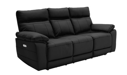 Pos-353-BK 3 Seater Electric Recliner - Black