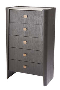 Rhd-412-EB Tall Chest 5 Drawer - Ebony
