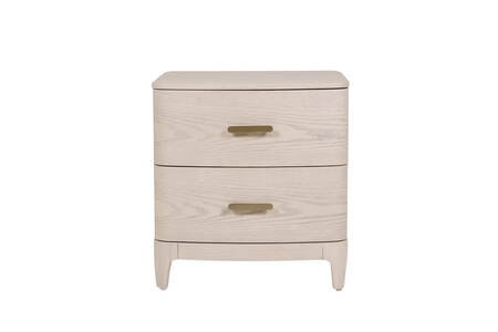 Zra-410-CR Bedside Table 2 Drawer - Parisian Cream
