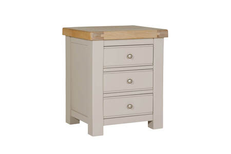 Dne-410-TP Bedside Table 3 Drawer - Taupe