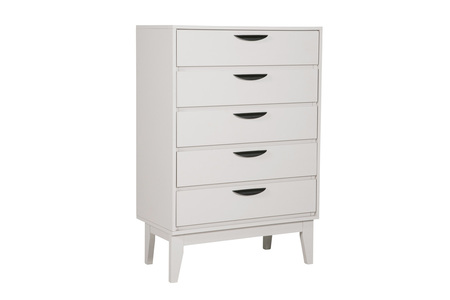Lun-411-TP Tall Chest 5 Drawer - Taupe
