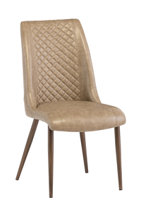 AMB21 Dining Chair - Taupe PU/Brushed Legs