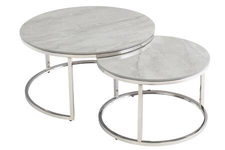 HAN01 Round Coffee Table Set - Villas Grey