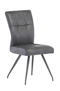KAB01 Dining Chair Grey Pu/Grey Fabric Grey Leg
