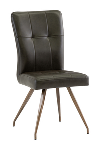 KAB20 Dining Chair Dark Brown Pu/ Brass Leg