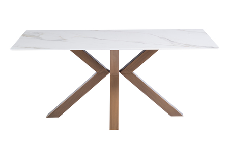 SIC01 1.8m Dining Table - Kass Gold/Brushed Leg