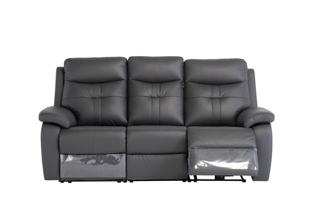 SOP03CHARCOAL Leather Electric 3 Seater Recliner - Charcoal