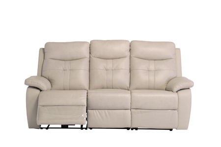 SOP03LIGHTSTONE Leather Electric 3 Seater Recliner - Light Stone