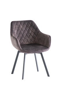 VI01 V101- Swivel Dining Chair - Graphite Velvet