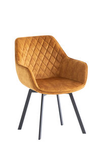 VI02 Swivel Dining Chair - Antique Gold Velvet
