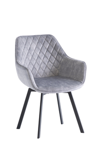 VI05 Swivel Dining Chair - Silver Velvet