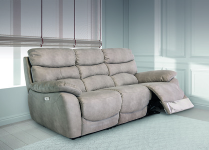 LAY03NATURAL Electric Recliner 3 Seater Natural