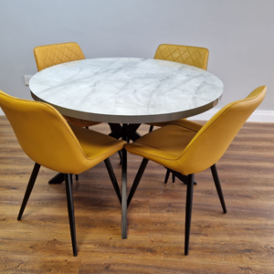 DARIOTRB Round Table with Black Legs
