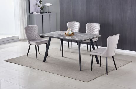 DARIOTB Dining Table Black Legs