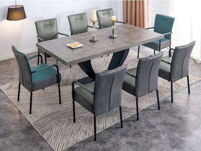HUGOTGR 2.1 Metre Table Grey with Pedestal Leg