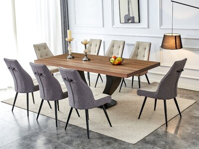 HUGOTWAL 2.1 Metre Table Walnut with Pedestal Leg