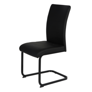 LIABL Black PU Dining Chair - Black Legs