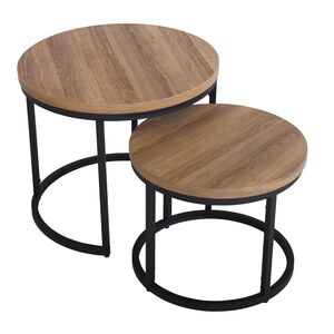 MUNNESOAK Round Nest of Tables - Oak
