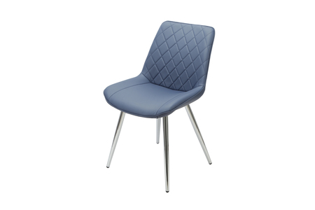 SILCHBLU Dining Chair Blue - Chrome Legs