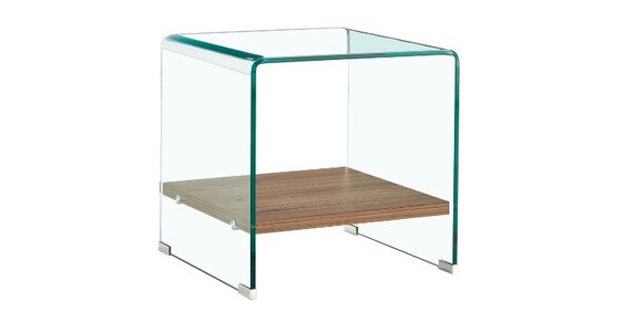 VETLWAL Lamp Table Walnut Shelf