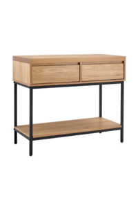 FREDCONOAK 2 Drawer Console Table Oak