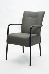 JAMCGREY Dining Chair Grey Leather
