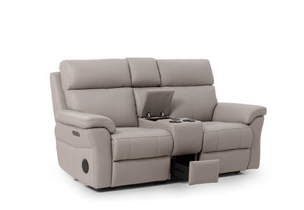2 Seater Power Recliner with Head Tilt & Console