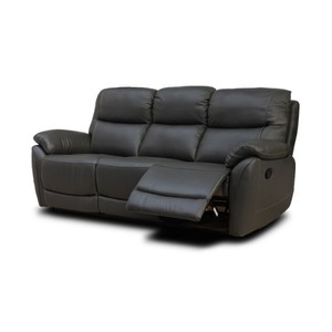 Dark Grey - Half Leather 3 Seater (3RR)