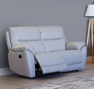 Pearl Grey - Half Leather 2 Seater (2RR)
