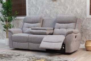 Mist Grey Fabric 3RR Drop Down Table W/less Charger