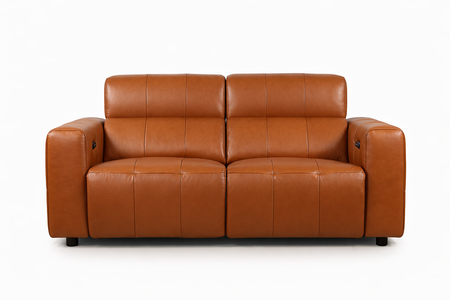 2 Seater Sofa Power Recliner, Telescopic Headrest & USB