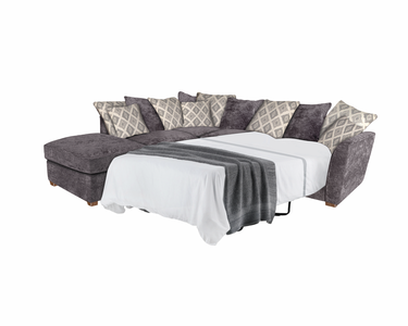 Corner Sofa Bed LHF 1 Armed Inc F/Stool (R2S,LFC,P) - Pillow Back