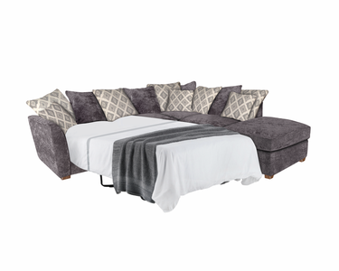 Corner Sofa Bed RHF 1 Armed Inc F/Stool (L2S,RFC,P) - Pillow Back