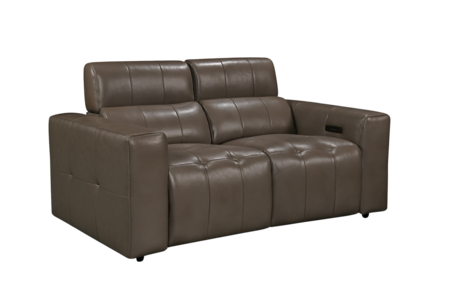 2 Seater Sofa Power Recliner, Telescopic Headrest & USB