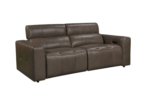 3 Seater Sofa Power Recliner, Telescopic Headrest & USB
