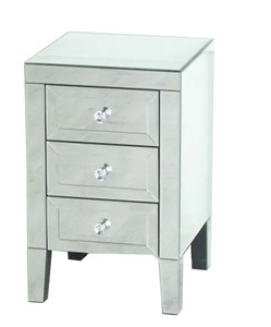 40-04-10 Mirrored 3 Drawer Bedside Cabinet