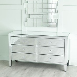 40-04-12-04 Mirrored 6 Drawer Wide Chest