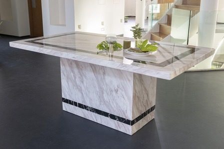 14-09-01-200 Cream Marble Dining Table - 200