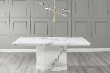 14-03-01-160 White Marble Dining Table - 160