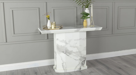 14-03-04 White Marble Console Table