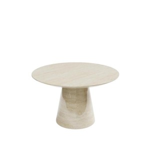 14-12-01-130 130cm Beige Marble Round Dining Table