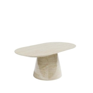 14-12-02 Beige Marble Oval Coffee Table