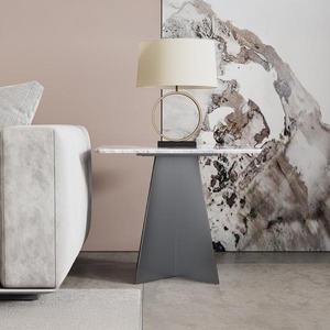 18-02-03 Silver White Marble Side Table